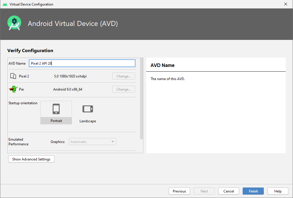 Naming the emulator device