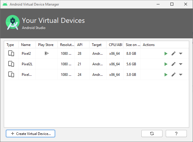 The three devices as mentioned