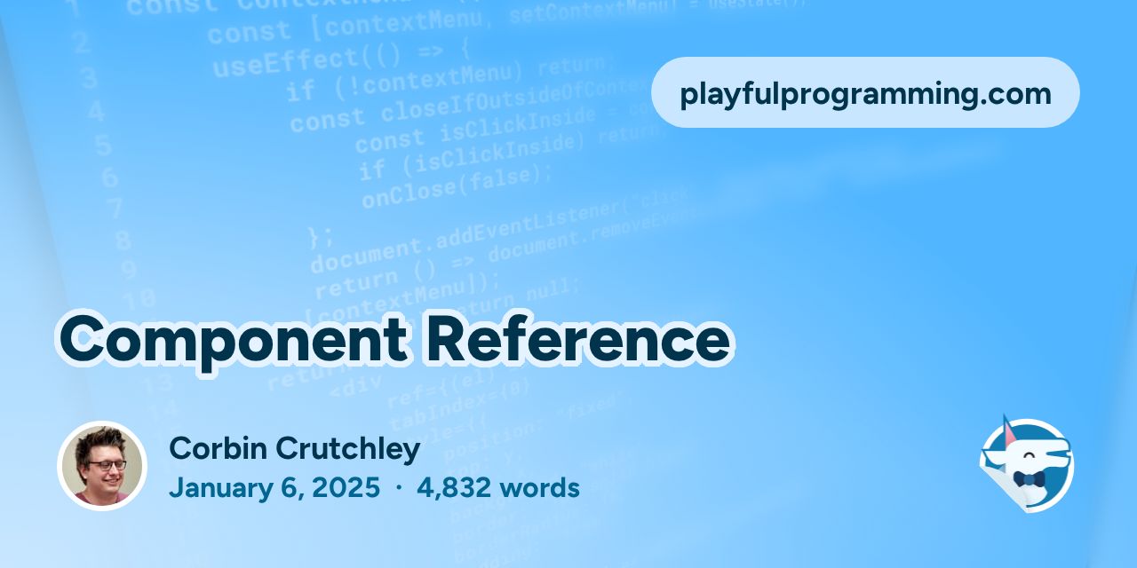 Component Reference | Playful Programming